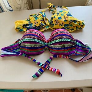 NWO Two new beach swimming suit padded bras size 44